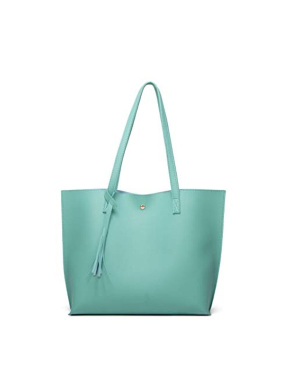 Faux Leather Tote Shoulder Bag Big Capacity Tassel Handbag
